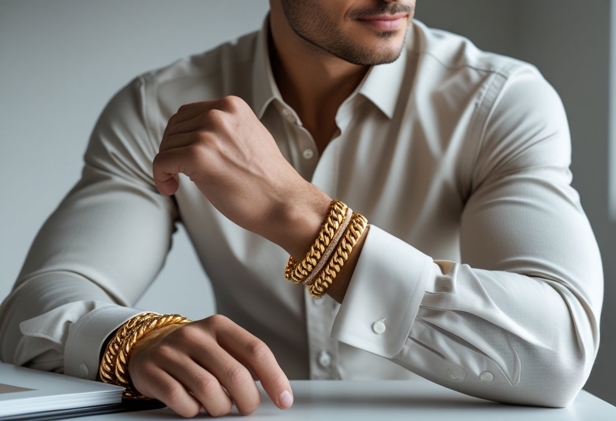 Sådan styler du skjorter med guldarmbånd til mænd
